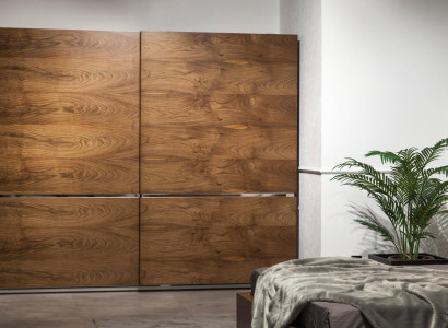 Large Sliding Doors Wardrobe Wardrobe Brown Clothes Cupboard 265cm